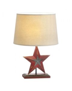FARMHOUSE RED STAR TABLE LAMP